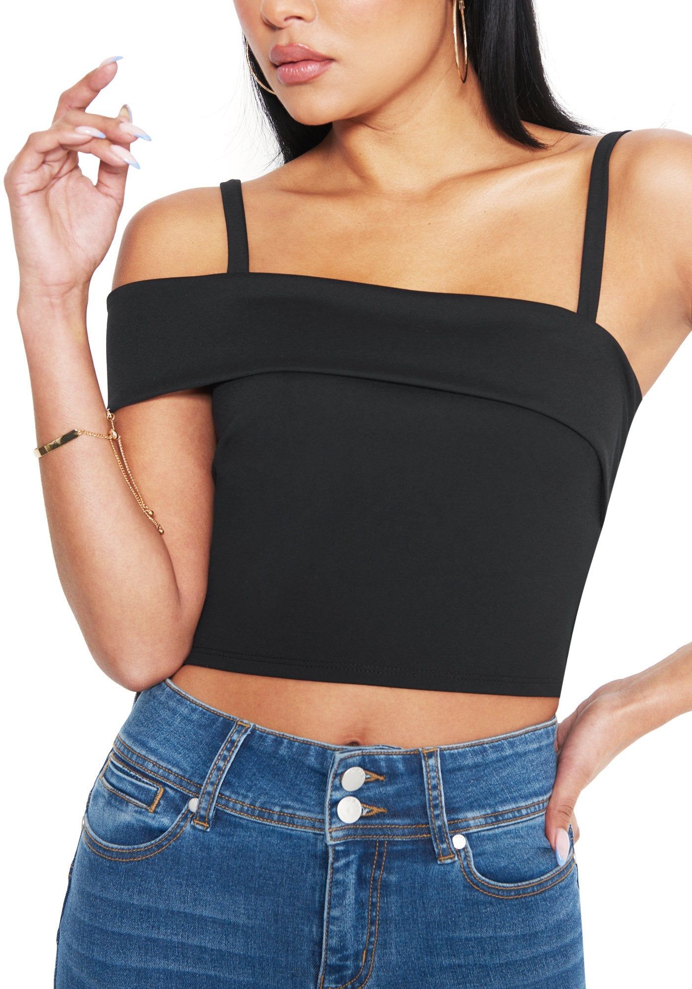 Knit Off Shoulder Crop Top sold by Bebe product image thumbnail 4