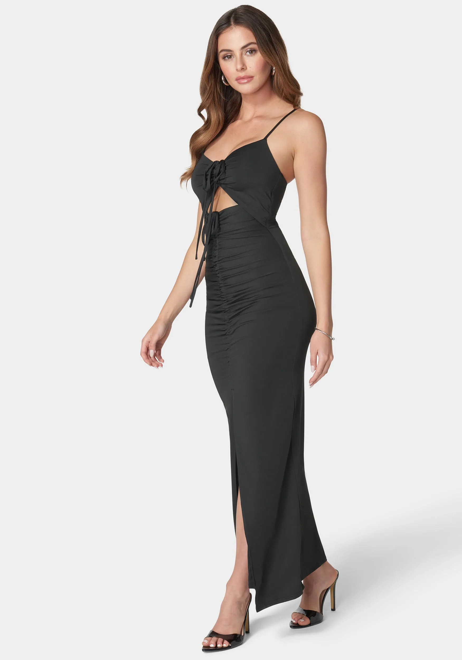 Cutout Textured Slinky Knit Dress sold by Bebe product image thumbnail 2