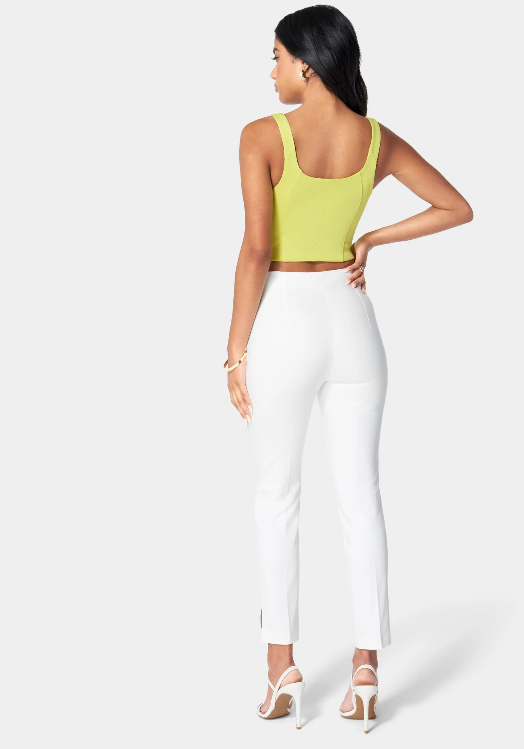 High Waist Side Slit Slim Leg Tailored Pant sold by Bebe product image thumbnail 3