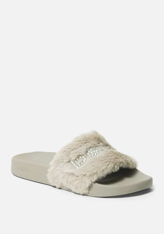Furiosa Faux Fur Slides sold by Bebe