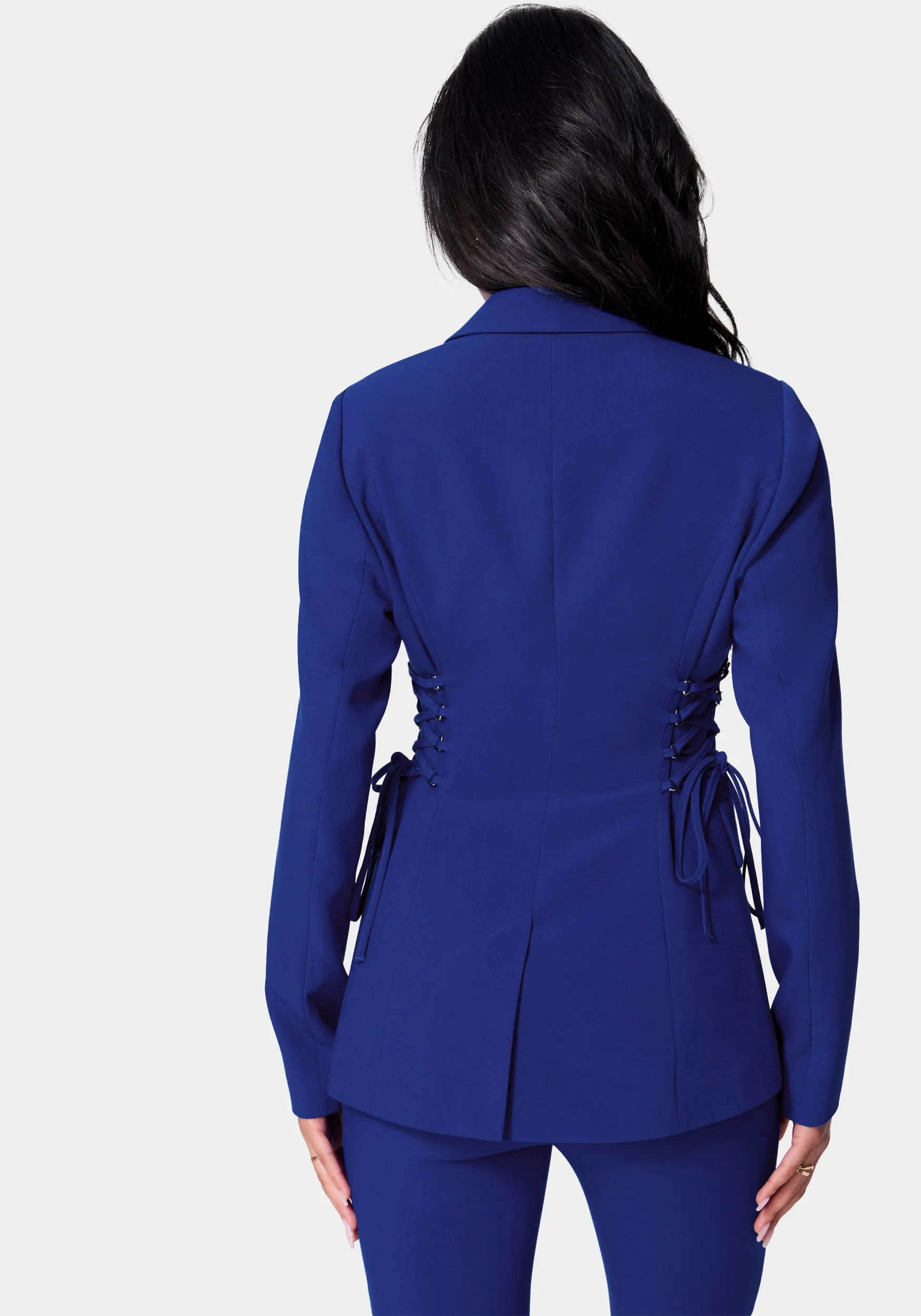 Side Corset Detail Tailored Twill Jacket sold by Bebe product image thumbnail 3