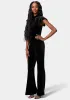 Ruffle Sleeve Flare Leg Velvet Jumpsuit sold by Bebe