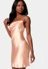 Satin Cowl Neck Slip Mini Dress sold by Bebe