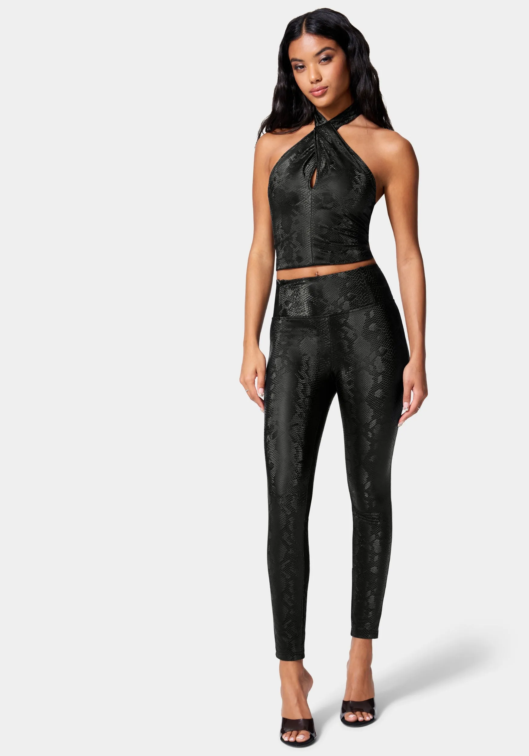 Vegan Leather Cross Front Top sold by Bebe product image thumbnail 2