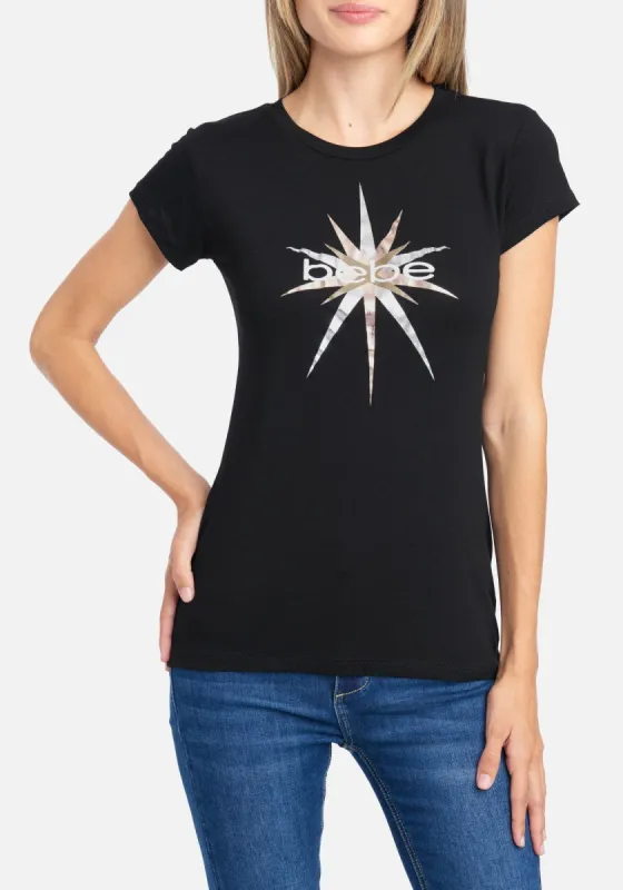 BEBE LOGO STAR FOIL SCREEN TEE sold by Bebe