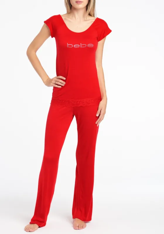 Bebe Lace Trim Pant Set sold by Bebe