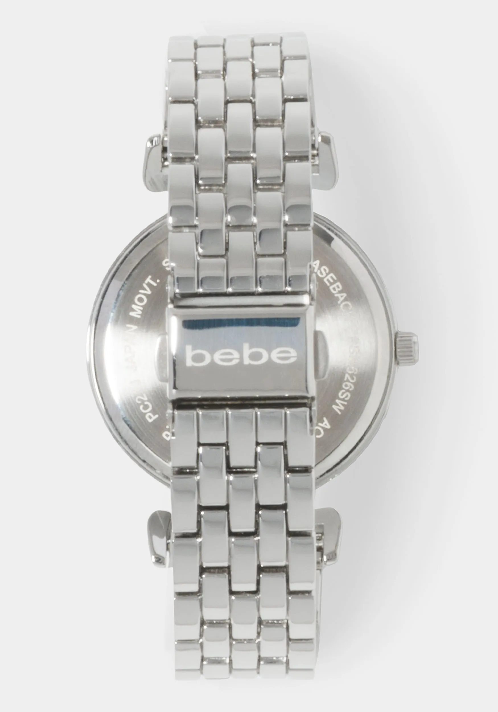 Silver Link Round Bracelet Diamond Dial Watch sold by Bebe product image thumbnail 4