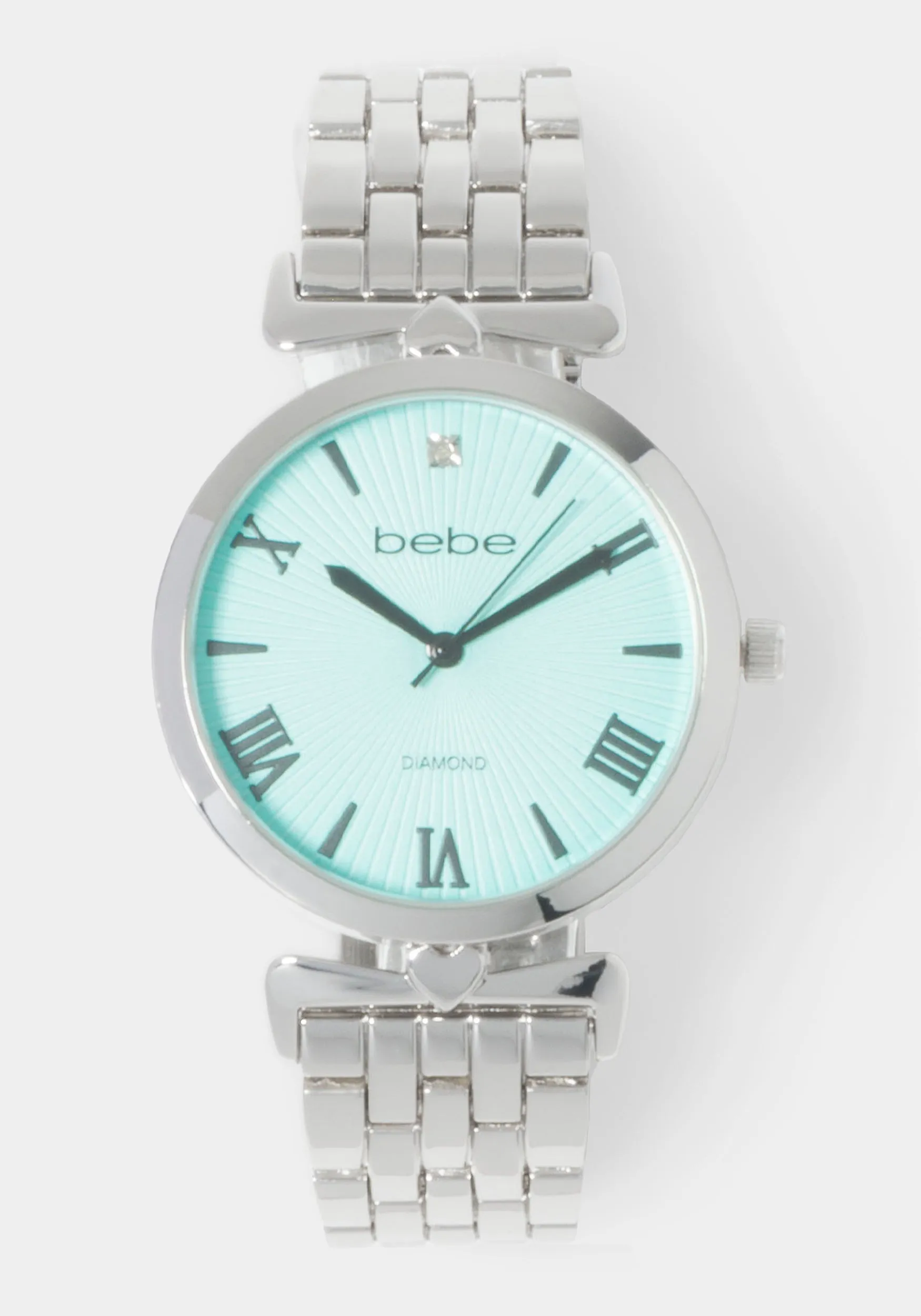 Silver Link Round Bracelet Diamond Dial Watch sold by Bebe product image thumbnail 2