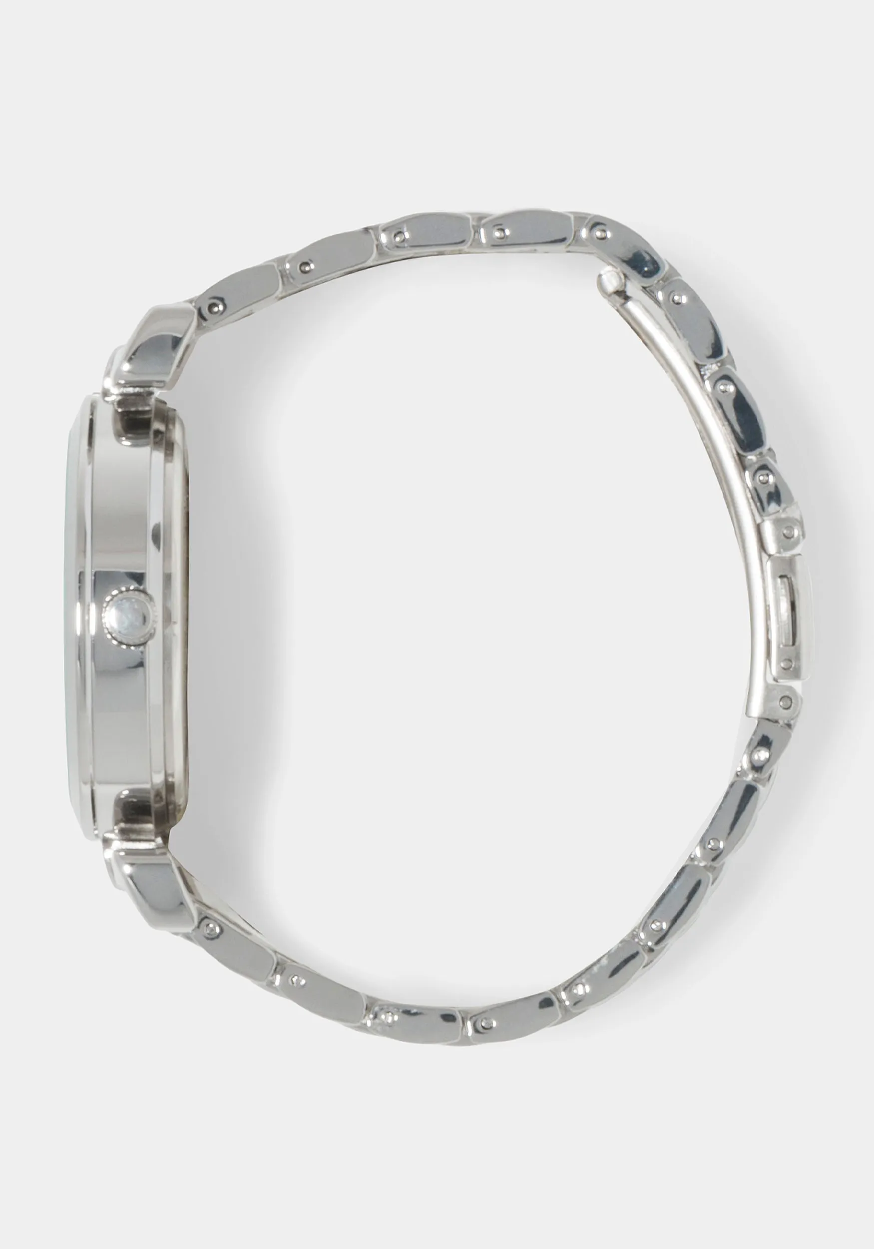Silver Link Round Bracelet Diamond Dial Watch sold by Bebe product image thumbnail 3