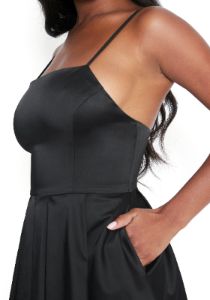 Satin Flared Dress sold by Bebe
