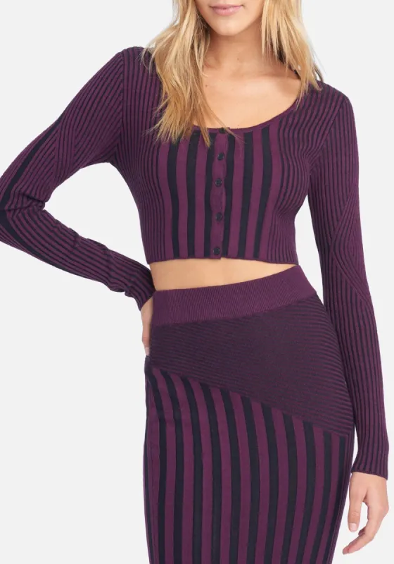 Mixed Stripe Sweater Top sold by Bebe