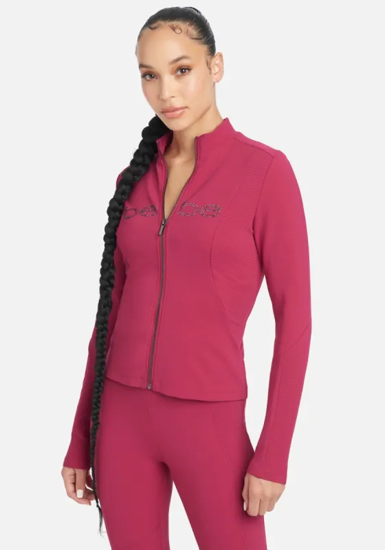 Bebe Logo Ottoman Knit Zip Up Jacket sold by Bebe