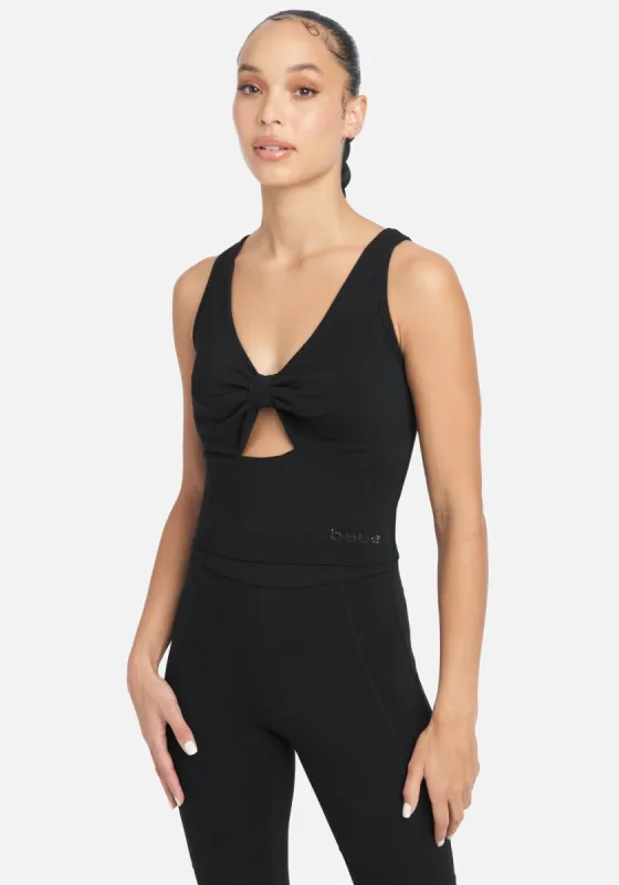 Ottoman Knit Cut Out Crop Top sold by Bebe