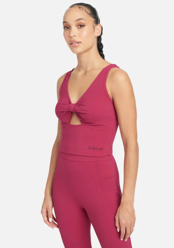 Ottoman Knit Cut Out Crop Top sold by Bebe