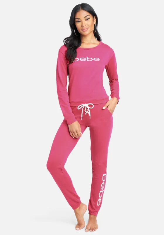 Bebe Logo French Terry Pant Set sold by Bebe
