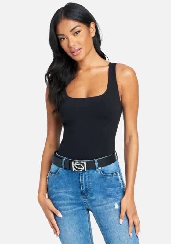 Silver Clasp Logo Buckle Belt sold by Bebe