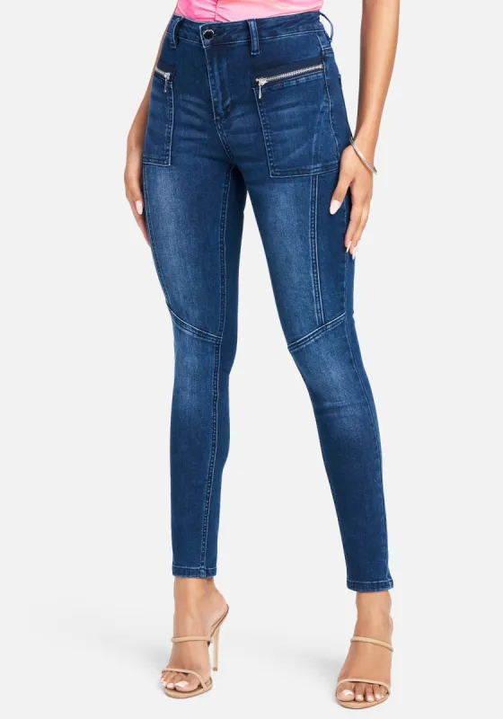 Zippered Pockets Stitch Detail Jeans sold by Bebe