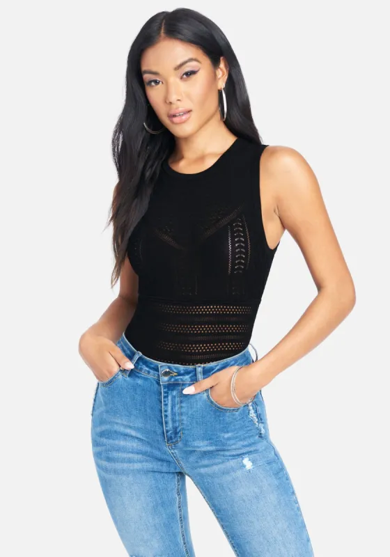 Pointelle Sleeveless Knit Top sold by Bebe