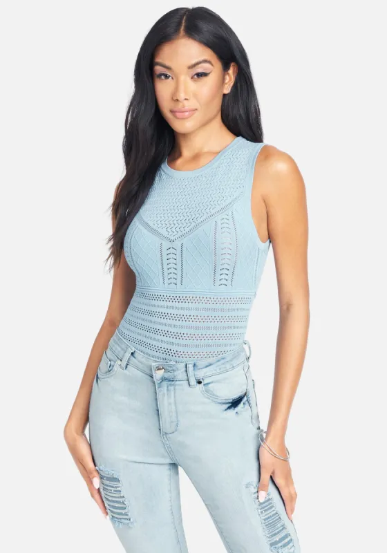 Pointelle Sleeveless Knit Top sold by Bebe
