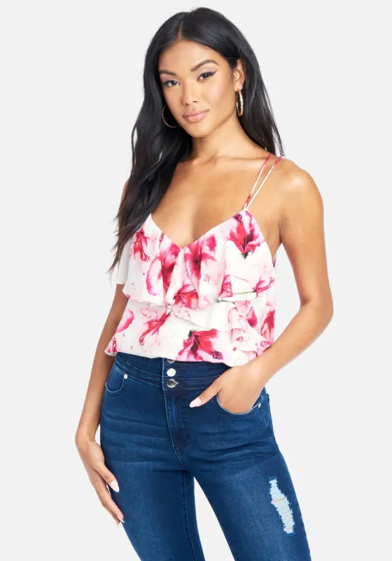 Futter Front Floral Print Camisole sold by Bebe