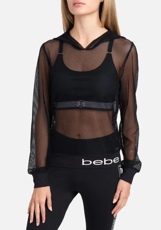 Bebe Logo Mesh Hoodie sold by Bebe