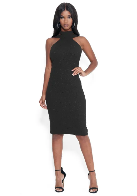Square Back Halter Dress sold by Bebe