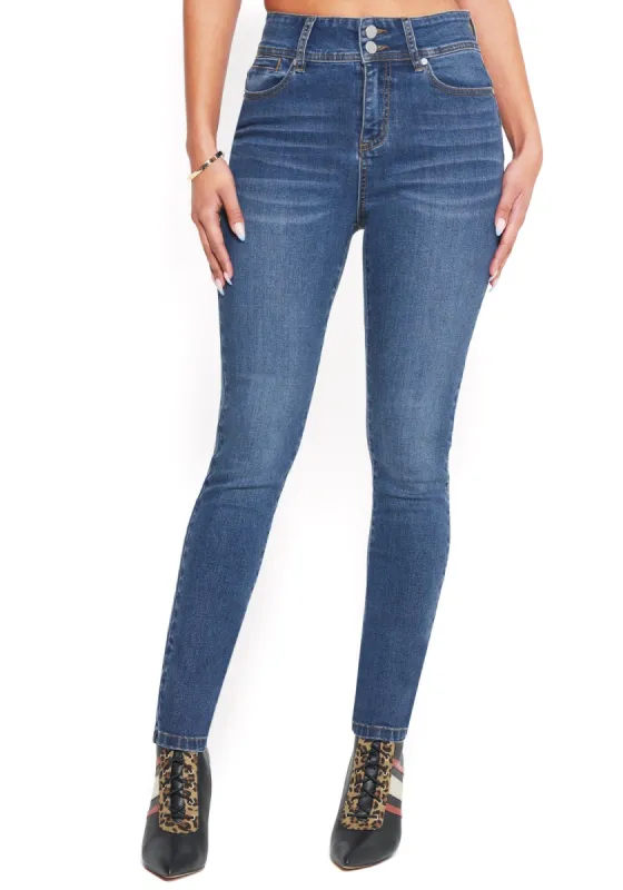 Curvy High Waist Skinny Jeans sold by Bebe