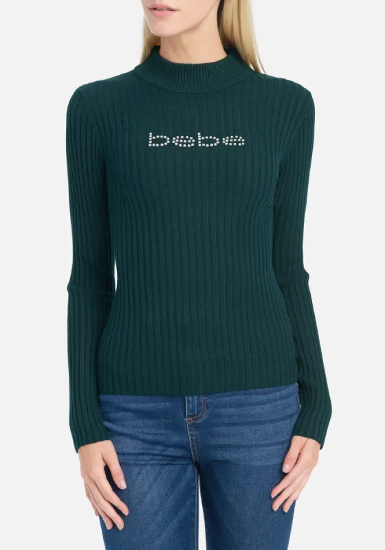 Bebe Logo Mock Neck Long Sleeve sold by Bebe