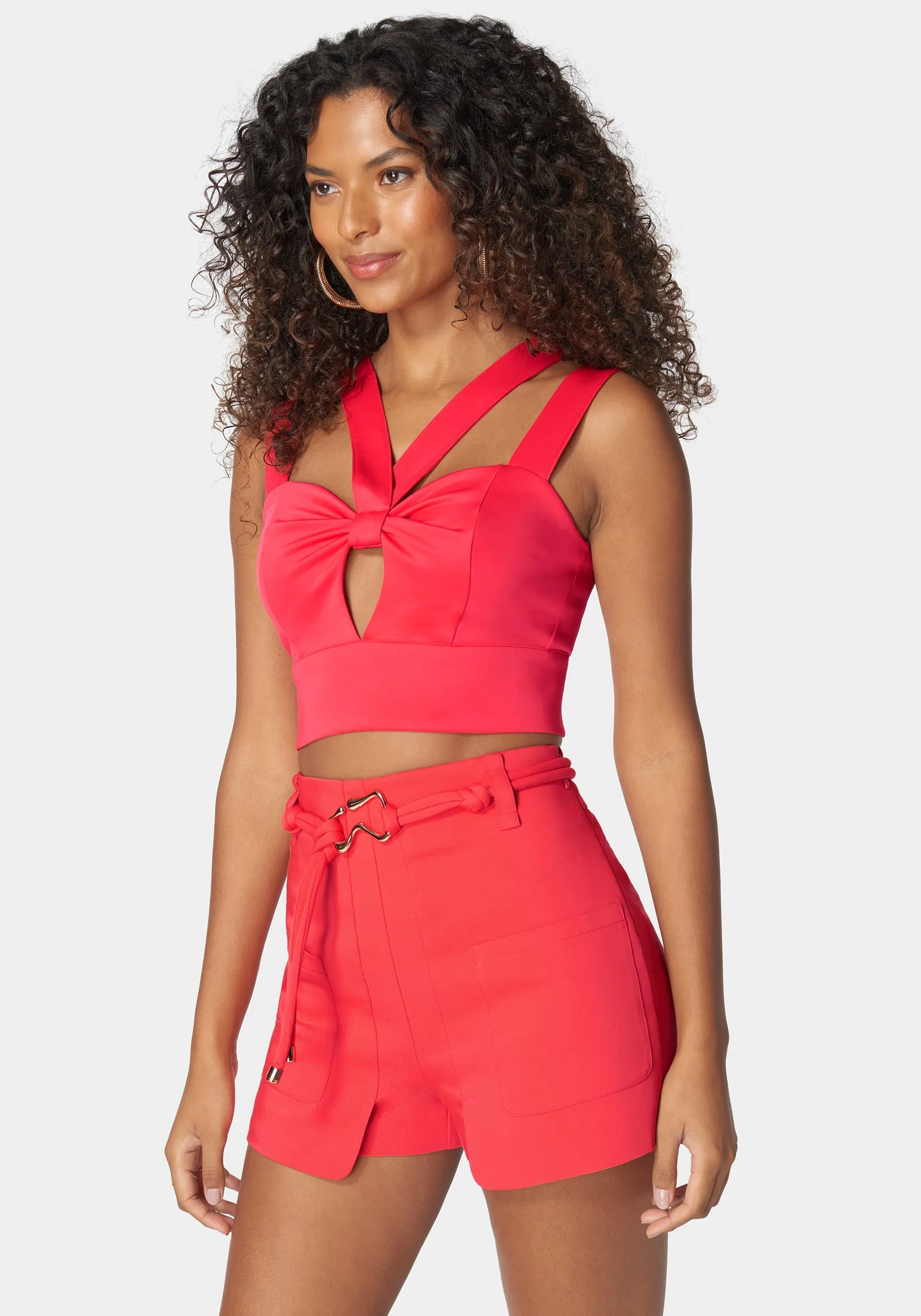 Sleeveless Front Keyhole Multi Strap Knit Top sold by Bebe product image thumbnail 2