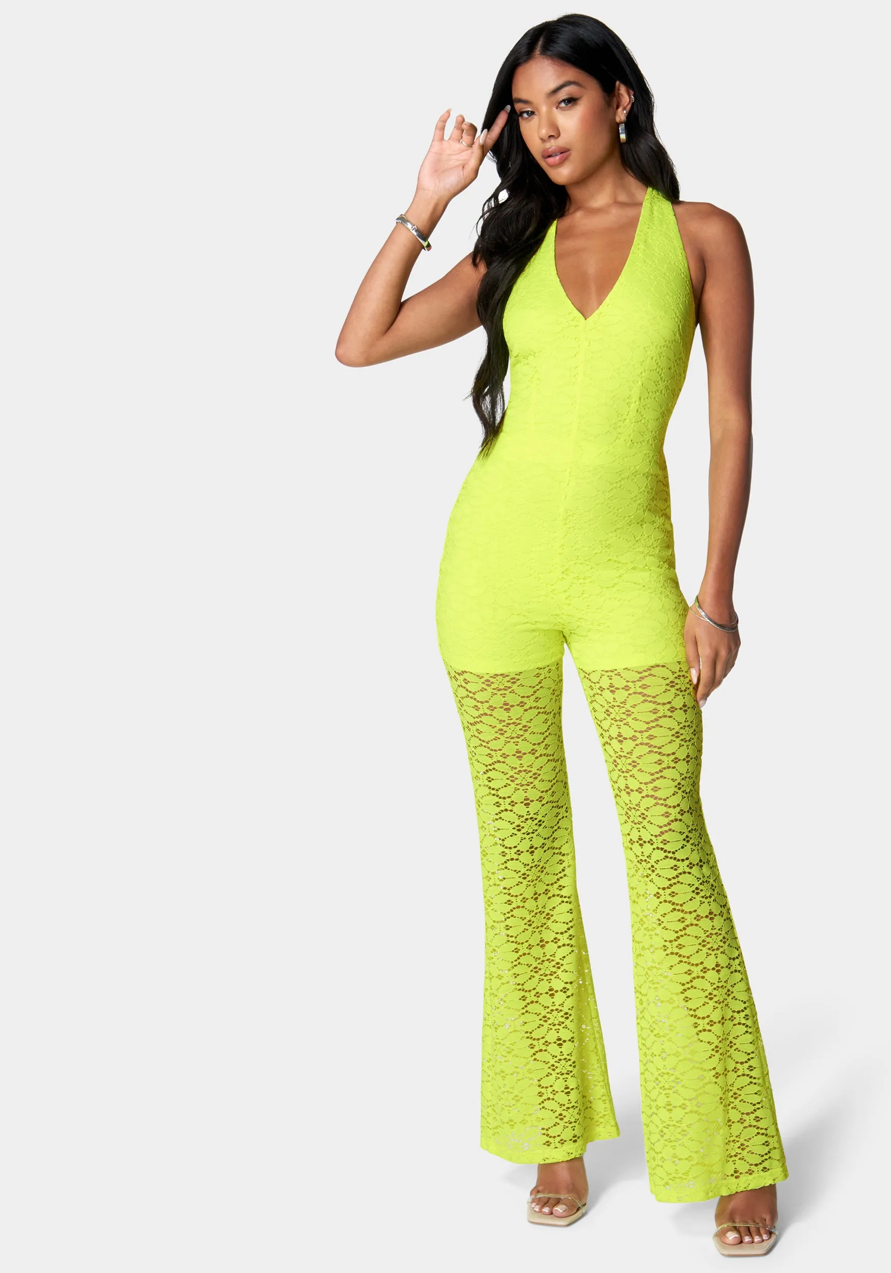 Halter Lace Jumpsuit sold by Bebe