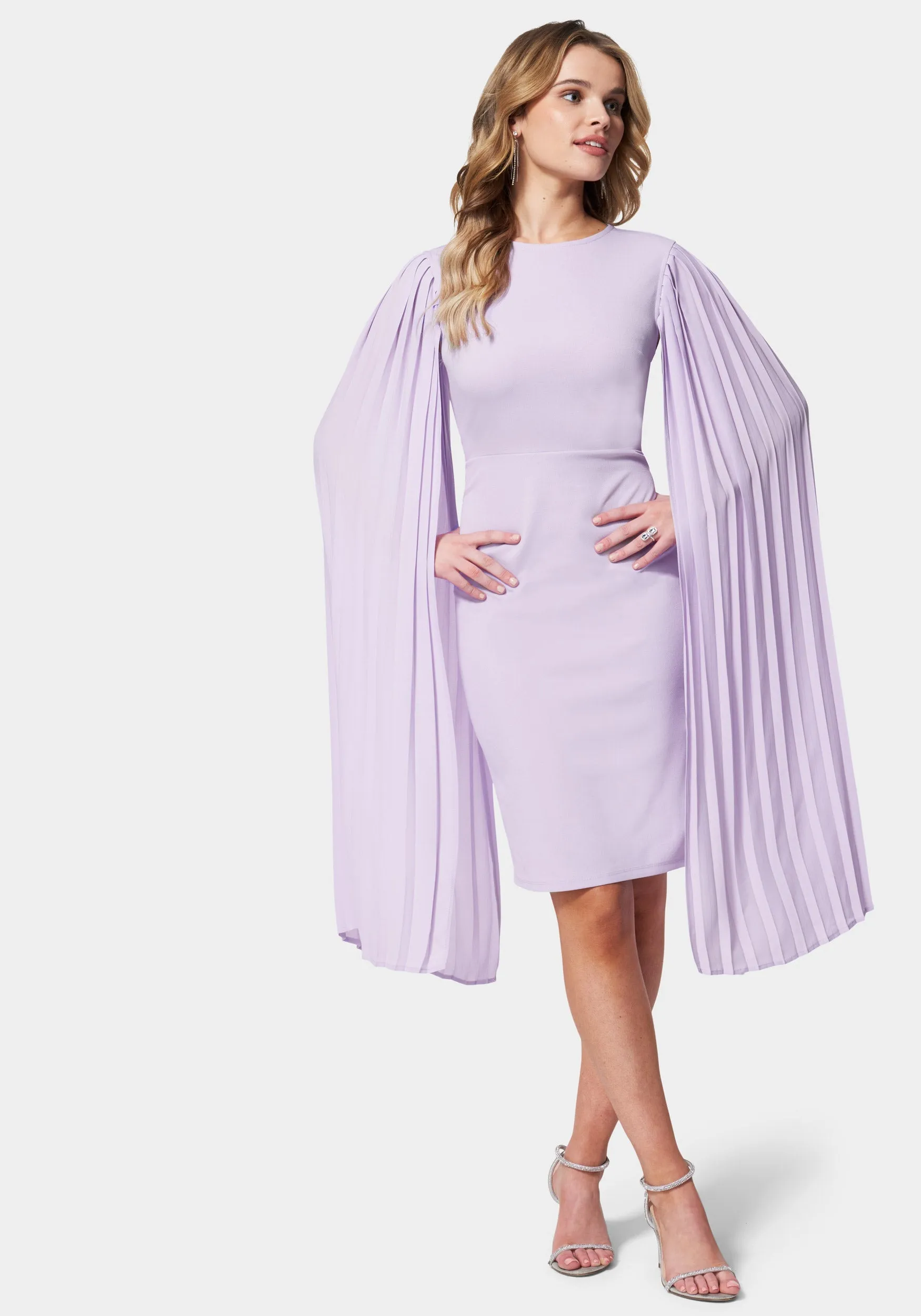 Cape Sleeve Midi Dress sold by Bebe