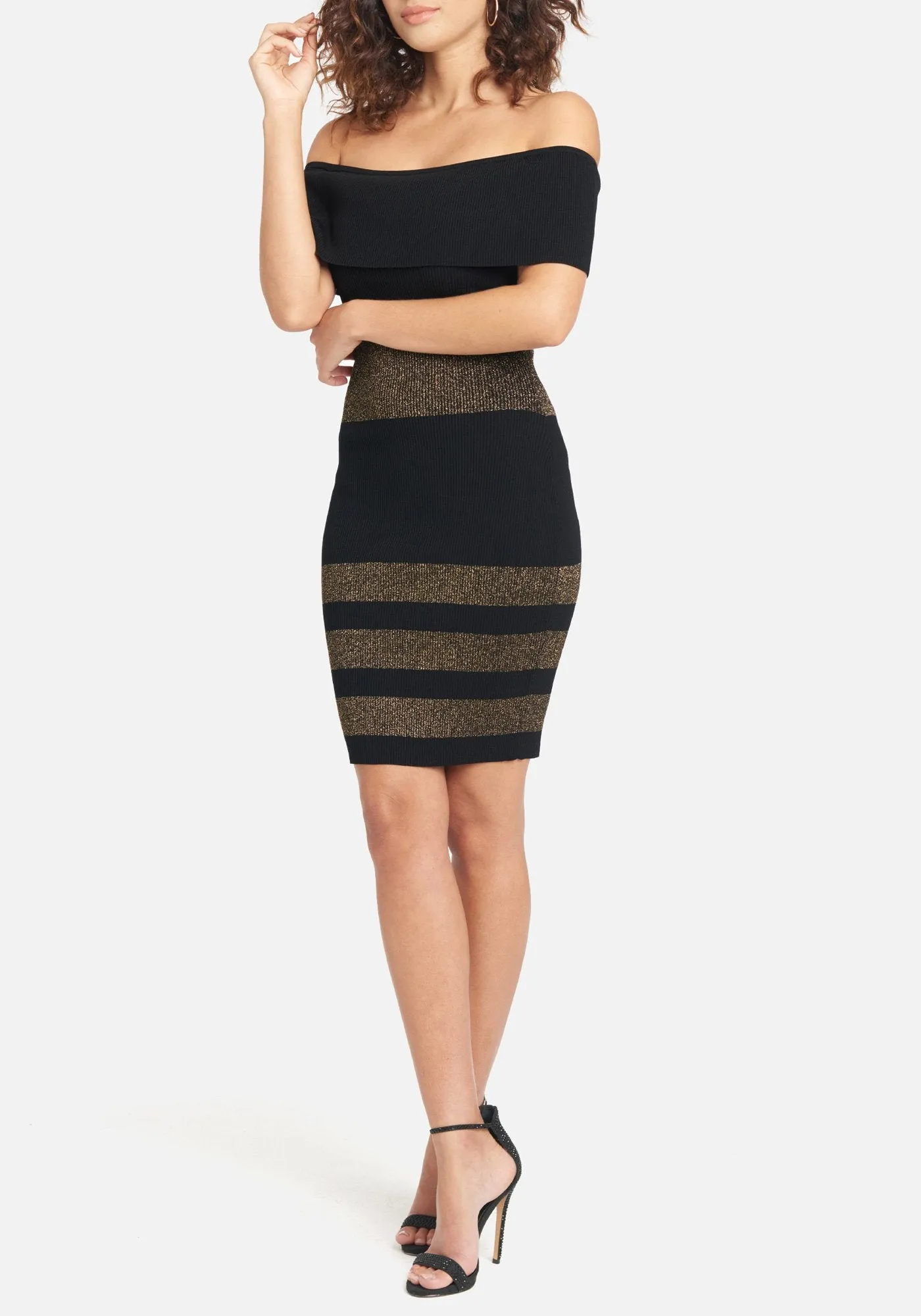 Striped Off Shoulder Dress sold by Bebe product image thumbnail 2