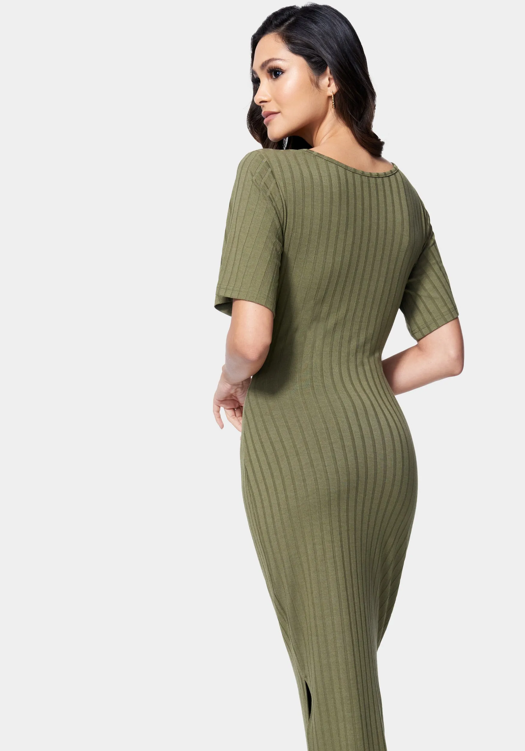 Strappy Cutout Knit Midi Dress sold by Bebe product image thumbnail 3