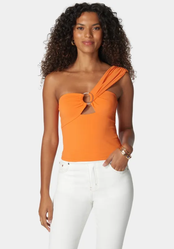 Asymmetric Draped D Ring Knit Top made by TC
