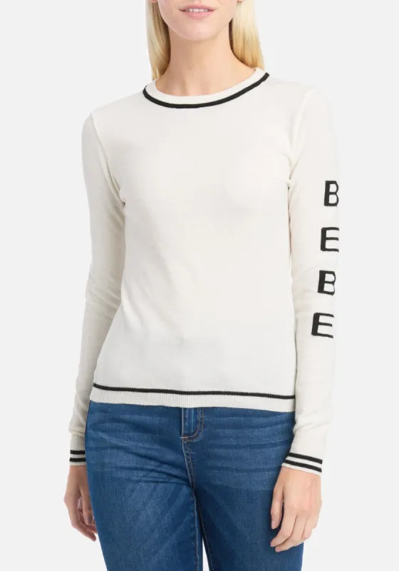 Bebe Logo Sleeve Knit Top sold by Bebe