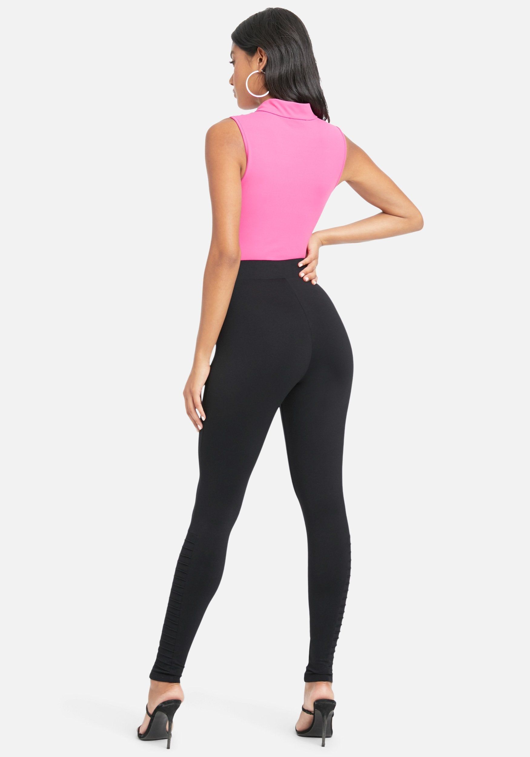 Pin Tuck Detail Knit Leggings sold by Bebe product image thumbnail 3