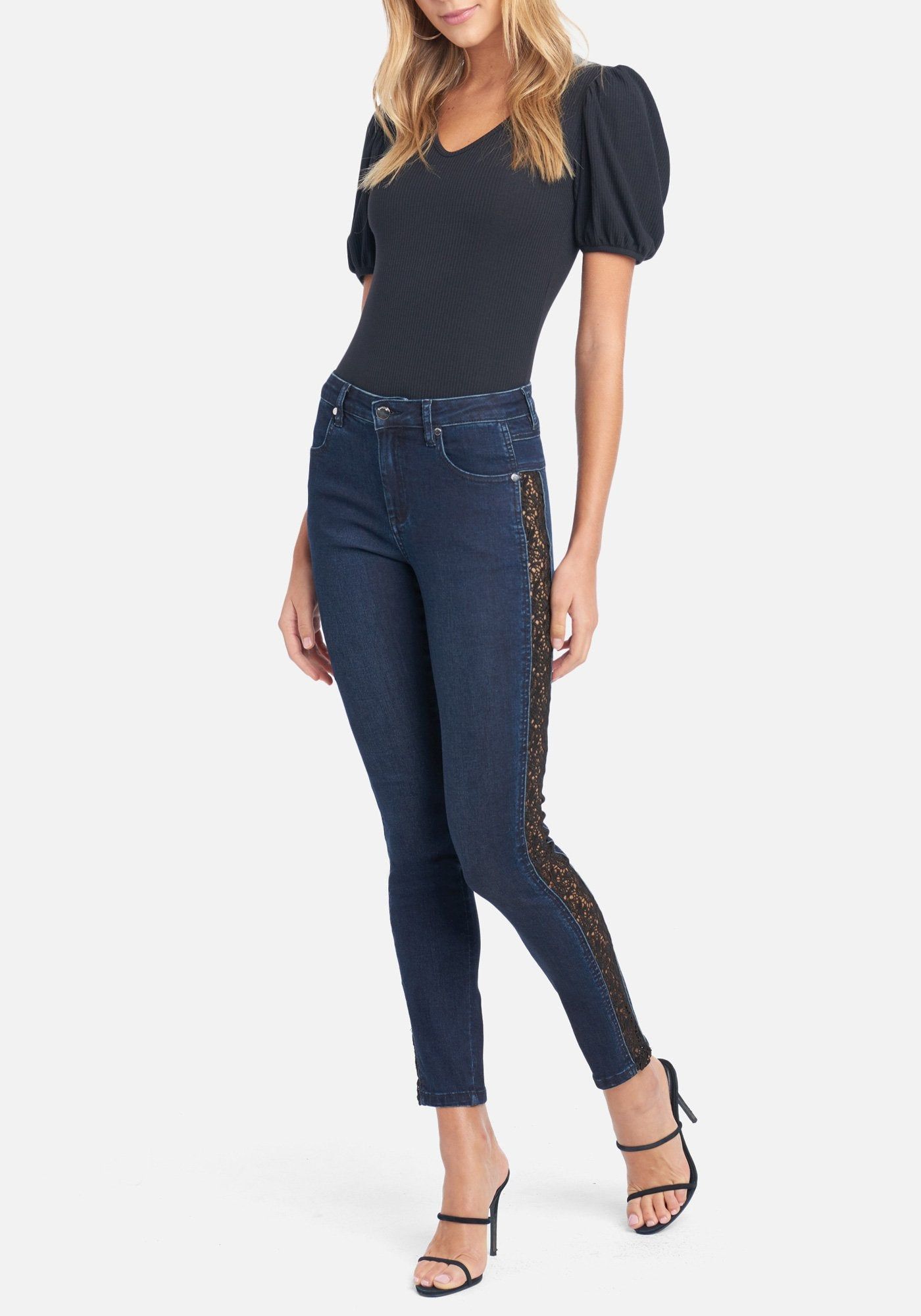 Lace Panel Skinny Jeans sold by Bebe product image thumbnail 2