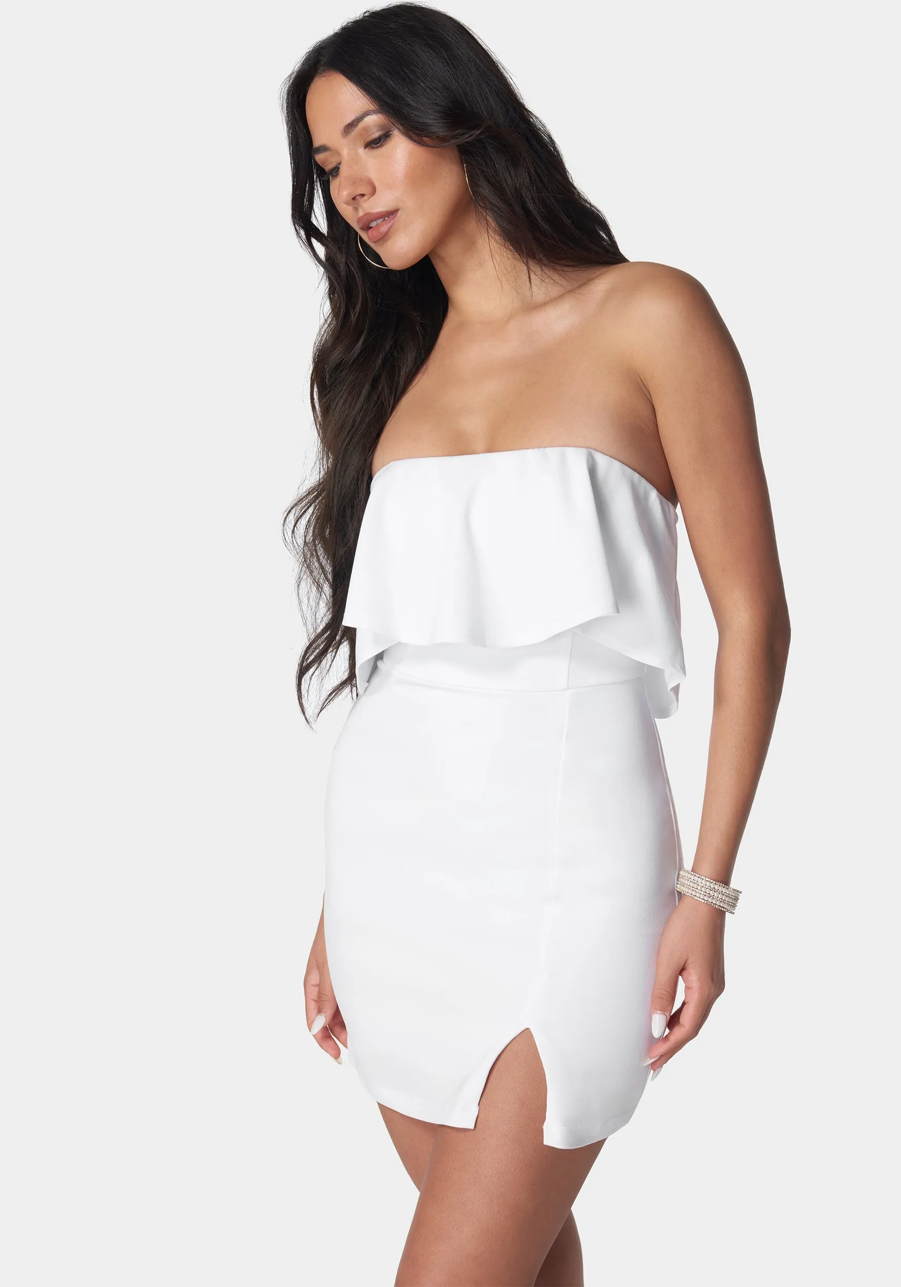 Strapless Flounce Mini Dress sold by Bebe product image thumbnail 2