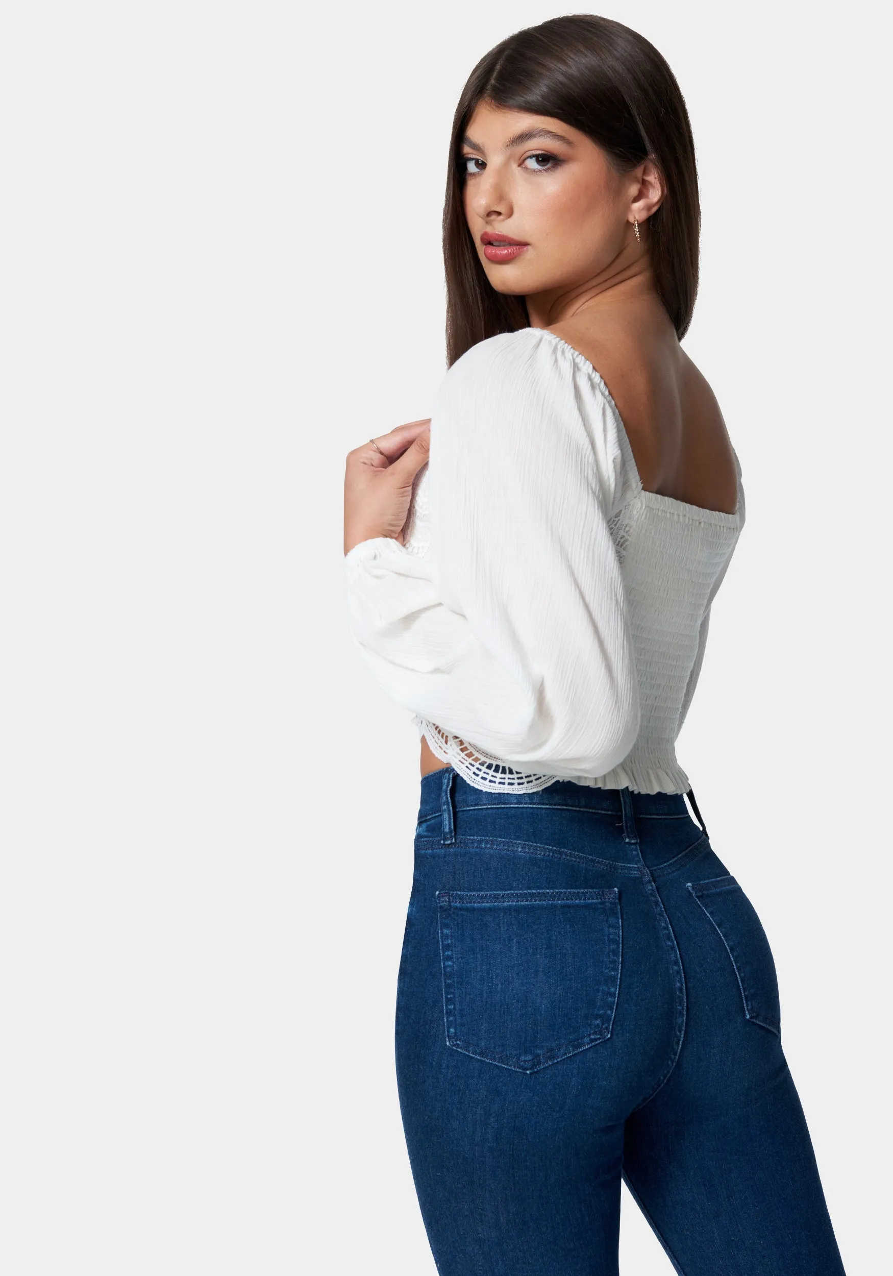 Crochet Body Woven Top sold by Bebe product image thumbnail 3
