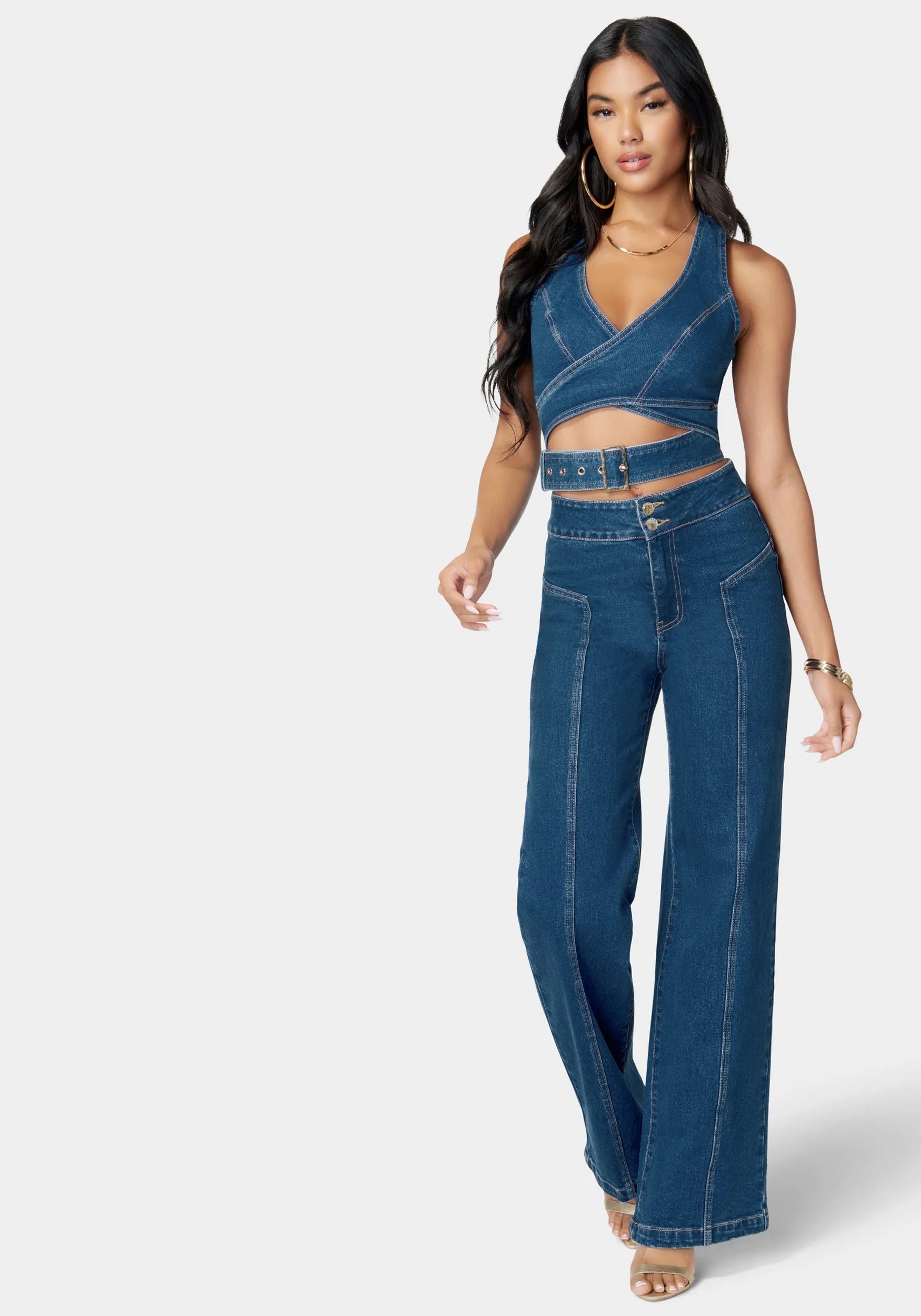 Wrap Denim Top sold by Bebe product image thumbnail 3