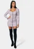 Zip Front Tweed Mini Dress sold by Bebe