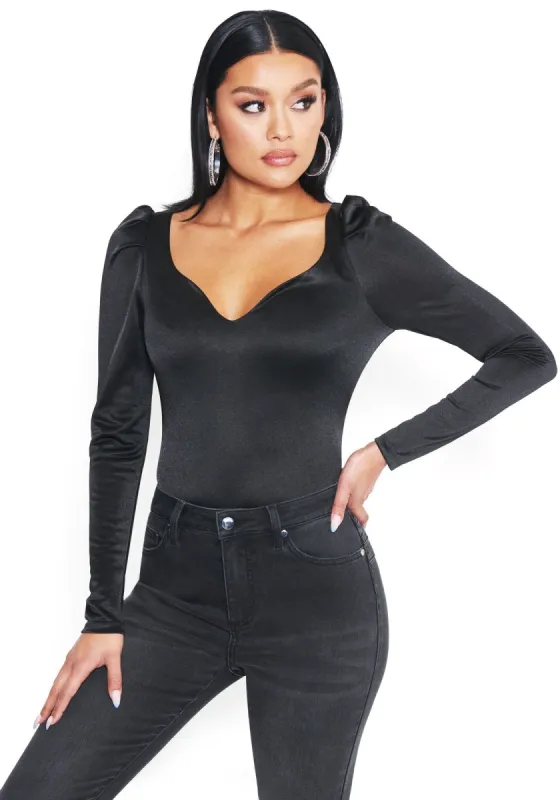 Slinky Puff Shoulder Bodysuit sold by Bebe