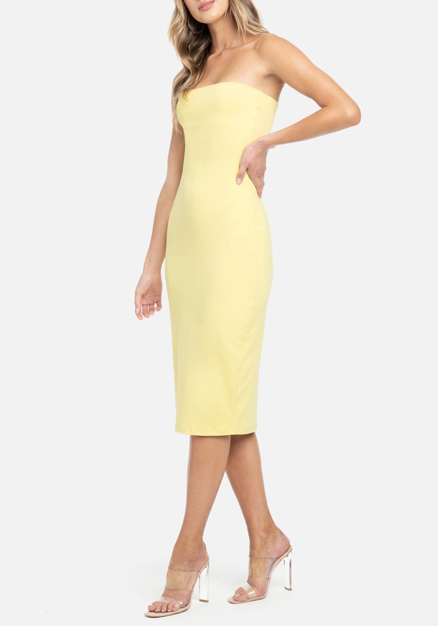 Strapless Tube Midi Luxe Dress sold by Bebe product image thumbnail 2