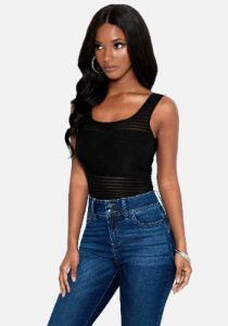 Shadow Stripe Sweater Tank sold by Bebe