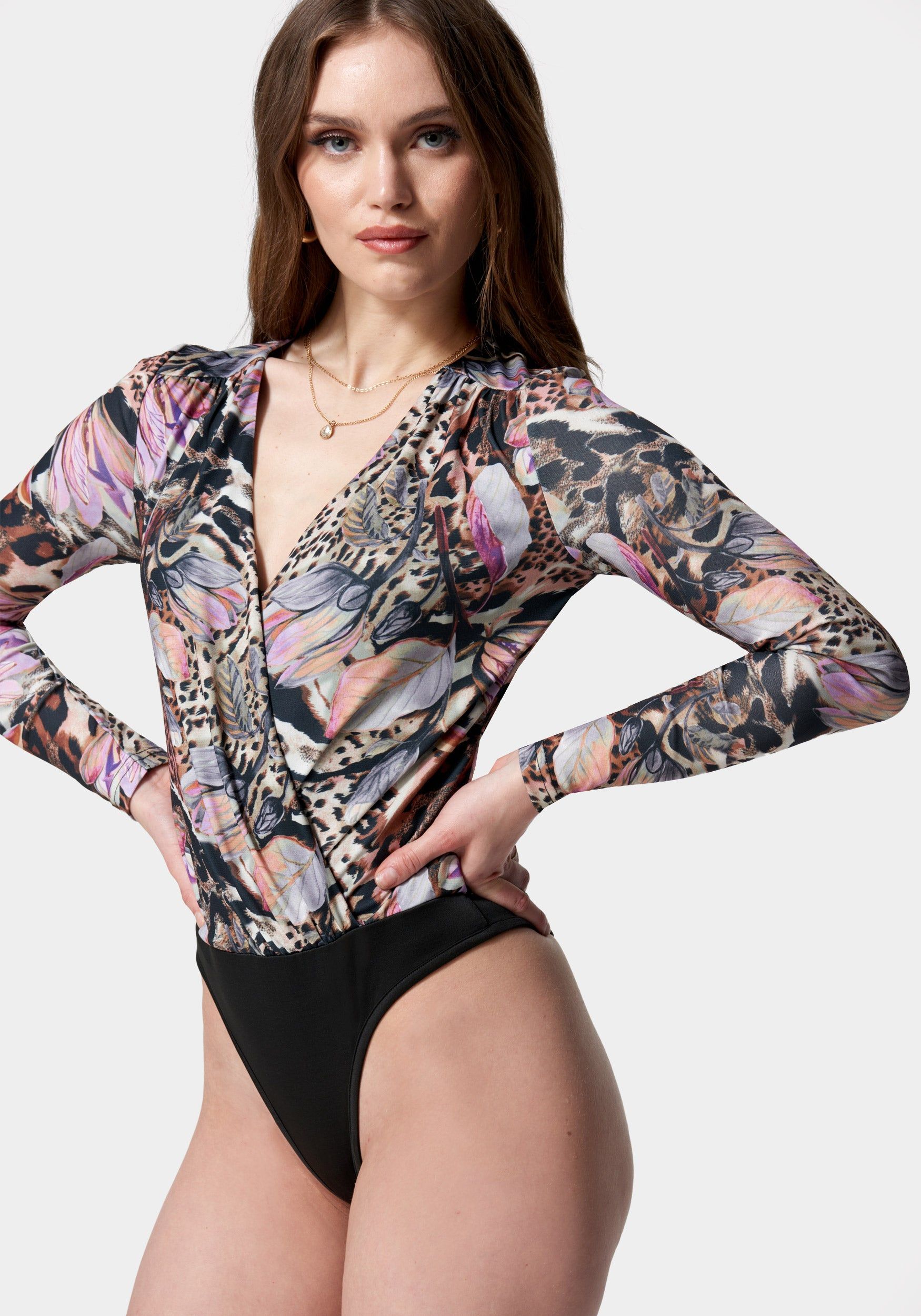 Wrap Front Knit Bodysuit sold by Bebe product image thumbnail 2