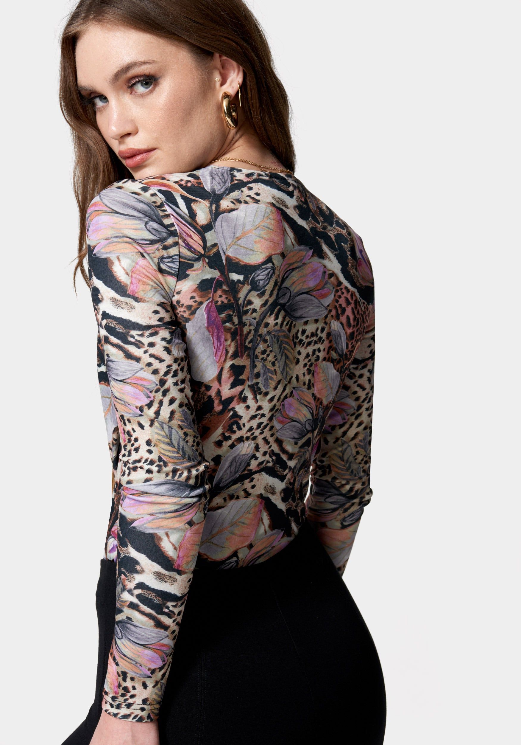 Wrap Front Knit Bodysuit sold by Bebe product image thumbnail 3