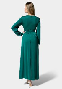 Deep V Solid Maxi Dress sold by Bebe