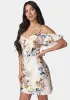 Satin Printed Cold Shoulder Dress sold by Bebe