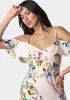 Satin Printed Cold Shoulder Dress sold by Bebe