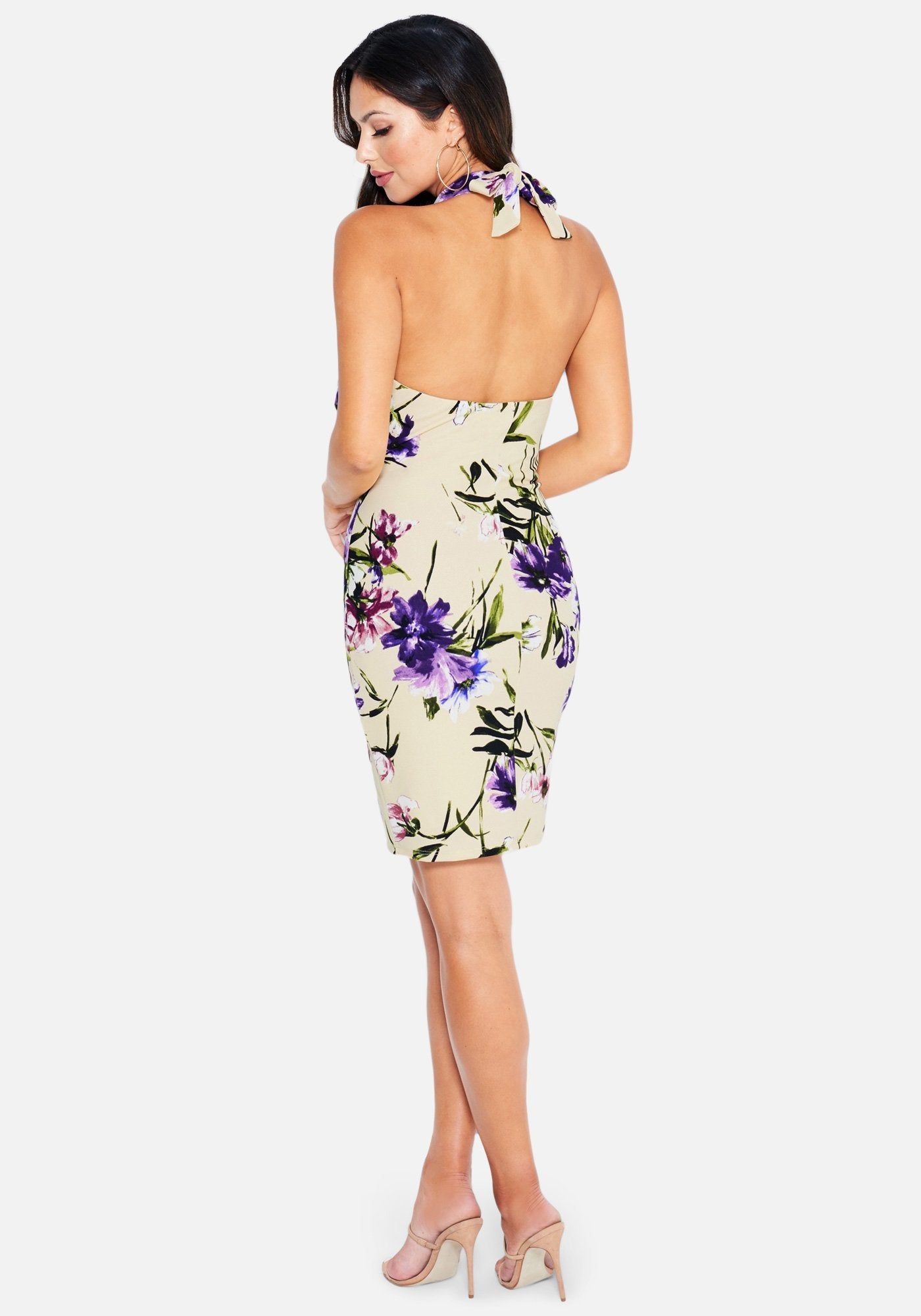 Printed Halter Ruffle Midi sold by Bebe product image thumbnail 3